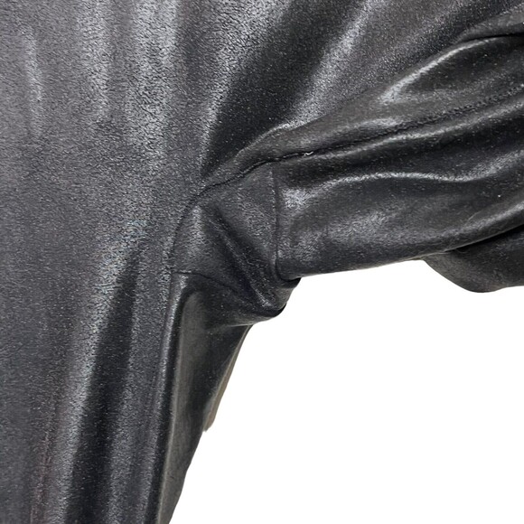 Spanx Faux Leather Black White Side Stripe Pull On Leggings Womens Size Small - Picture 8 of 12